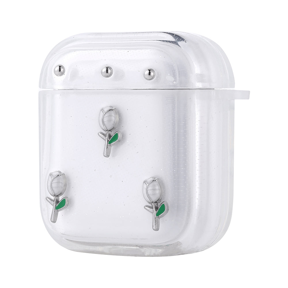 Apple Airpods Zore Airbag 44 Airbag Tasarımlı Simli Şeffaf Kutup Kılıf