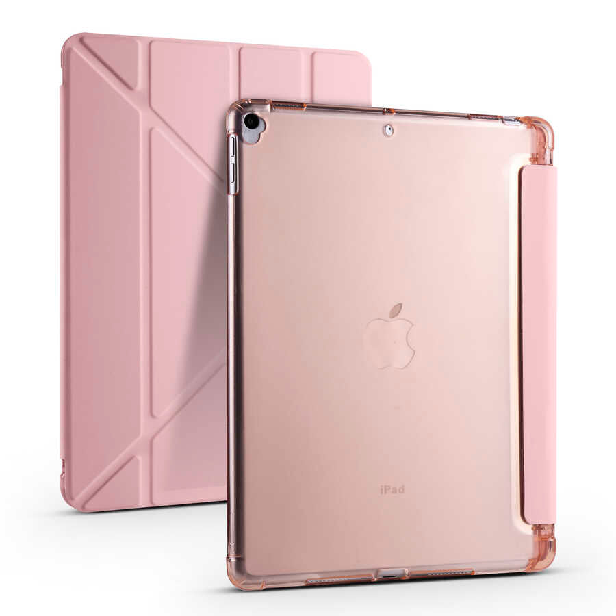Apple iPad 10.2 2021 (9.Nesil) Uyumlu Kılıf Zore Tri Folding Kalem Bölmeli Standlı Kılıf