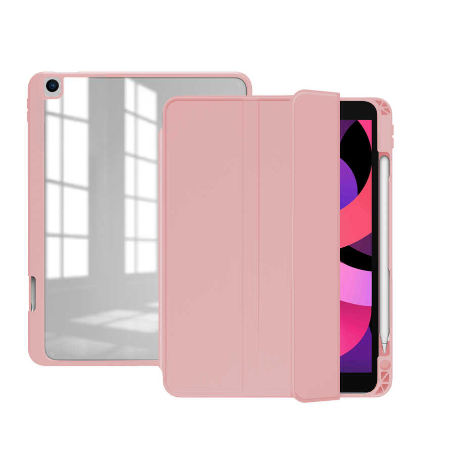 Apple iPad 10.2 (8.Nesil) Uyumlu Kılıf Zore Nort Arkası Şeffaf Standlı Kılıf