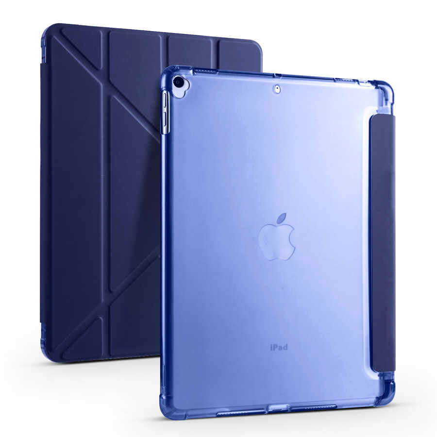 Apple iPad 10.2 (8.Nesil) Uyumlu Kılıf Zore Tri Folding Kalem Bölmeli Standlı Kılıf