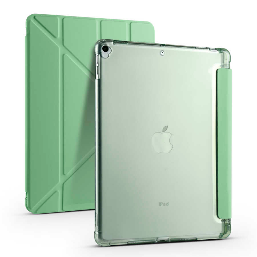 Apple iPad 10.2 (8.Nesil) Uyumlu Kılıf Zore Tri Folding Kalem Bölmeli Standlı Kılıf