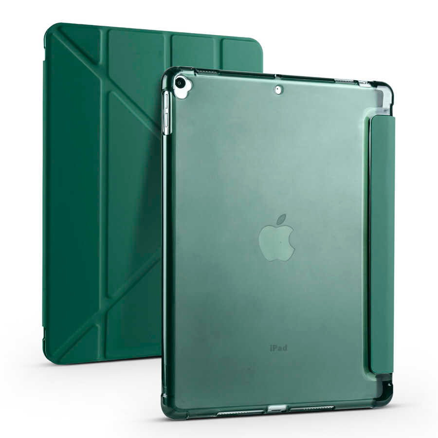 Apple iPad 10.2 (8.Nesil) Uyumlu Kılıf Zore Tri Folding Kalem Bölmeli Standlı Kılıf