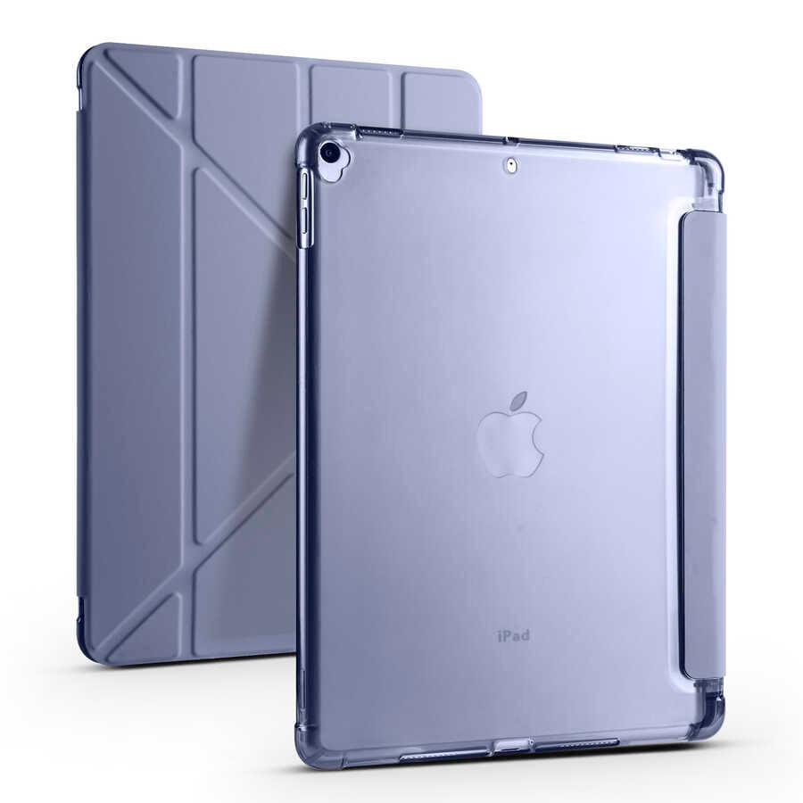 Apple iPad 10.2 (8.Nesil) Uyumlu Kılıf Zore Tri Folding Kalem Bölmeli Standlı Kılıf