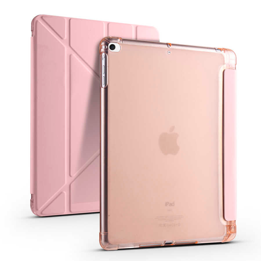 Apple iPad 9.7 2017 (5.Nesil) Uyumlu Kılıf Zore Tri Folding Kalem Bölmeli Standlı Kılıf