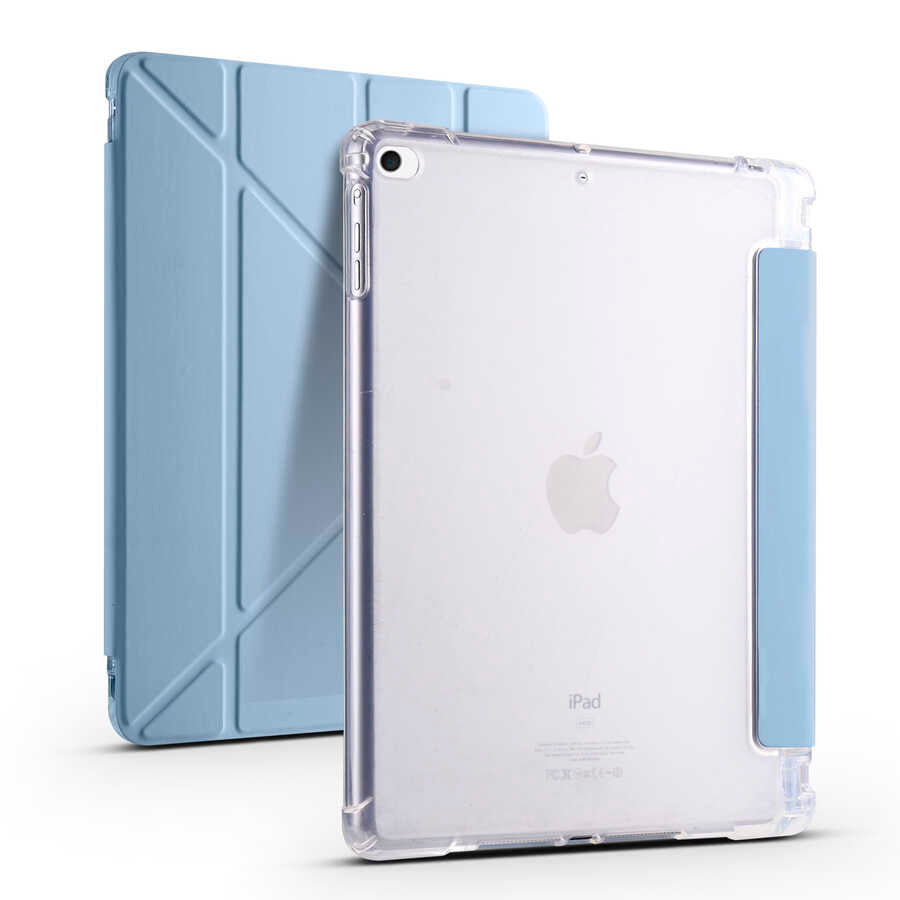 Apple iPad 9.7 2017 (5.Nesil) Uyumlu Kılıf Zore Tri Folding Kalem Bölmeli Standlı Kılıf