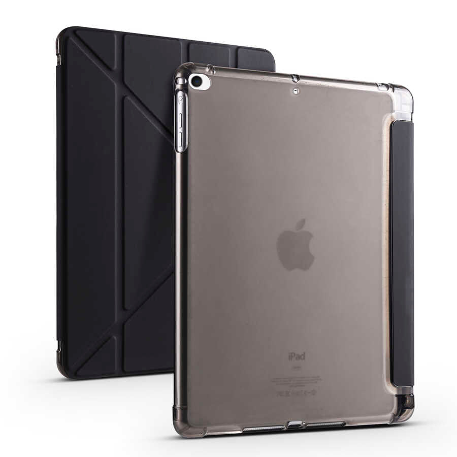 Apple iPad 9.7 2017 (5.Nesil) Uyumlu Kılıf Zore Tri Folding Kalem Bölmeli Standlı Kılıf