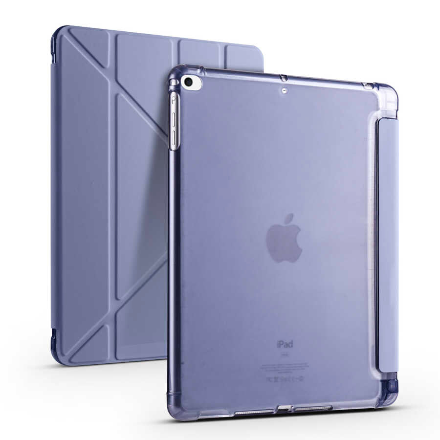 Apple iPad 9.7 2018 (6.Nesil) Uyumlu Kılıf Zore Tri Folding Kalem Bölmeli Standlı Kılıf