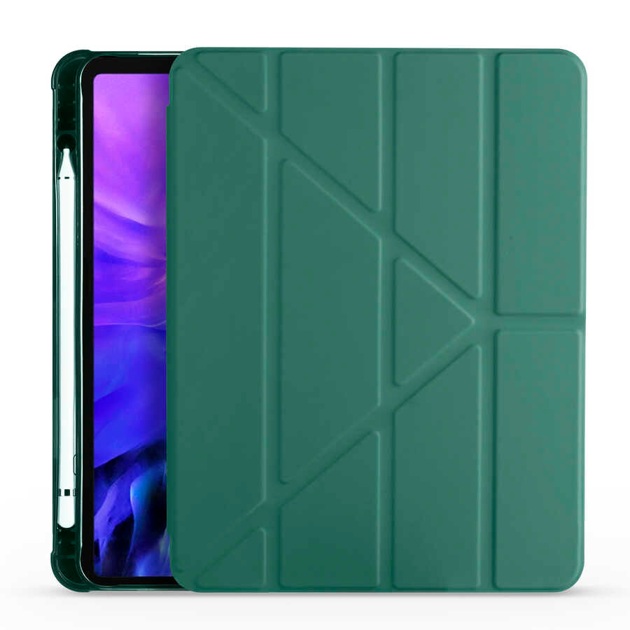 Apple iPad Air 10.9 2020 (4.Nesil) Uyumlu Kılıf Zore Tri Folding Kalem Bölmeli Standlı Kılıf
