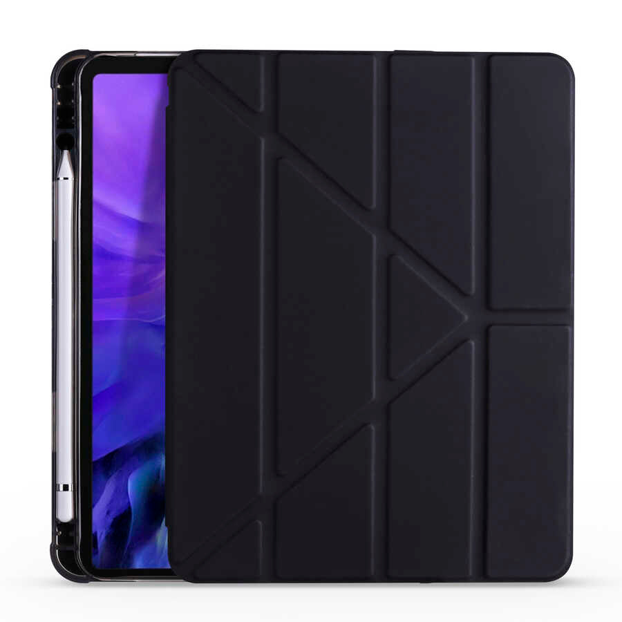 Apple iPad Air 10.9 2022 (5.Nesil) Uyumlu Kılıf Zore Tri Folding Kalem Bölmeli Standlı Kılıf