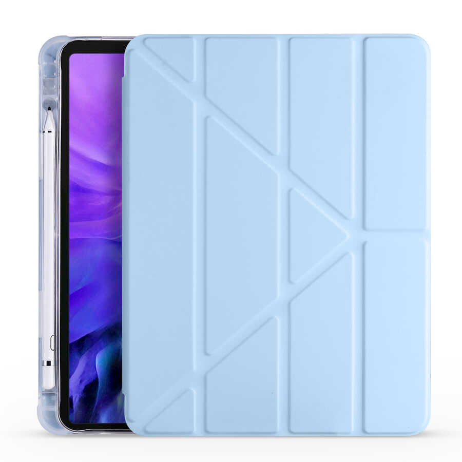 Apple iPad Air 10.9 2022 (5.Nesil) Uyumlu Kılıf Zore Tri Folding Kalem Bölmeli Standlı Kılıf