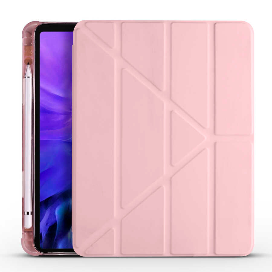 Apple iPad Air 10.9 2022 (5.Nesil) Uyumlu Kılıf Zore Tri Folding Kalem Bölmeli Standlı Kılıf