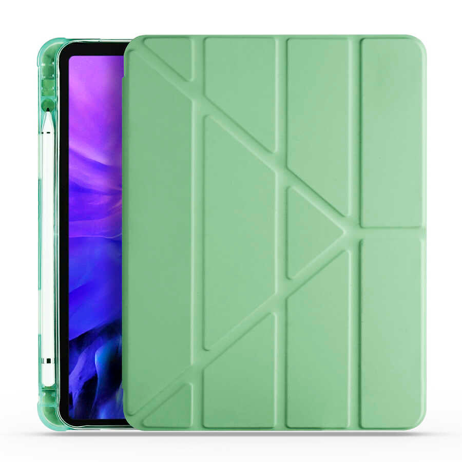 Apple iPad Air 10.9 2022 (5.Nesil) Uyumlu Kılıf Zore Tri Folding Kalem Bölmeli Standlı Kılıf