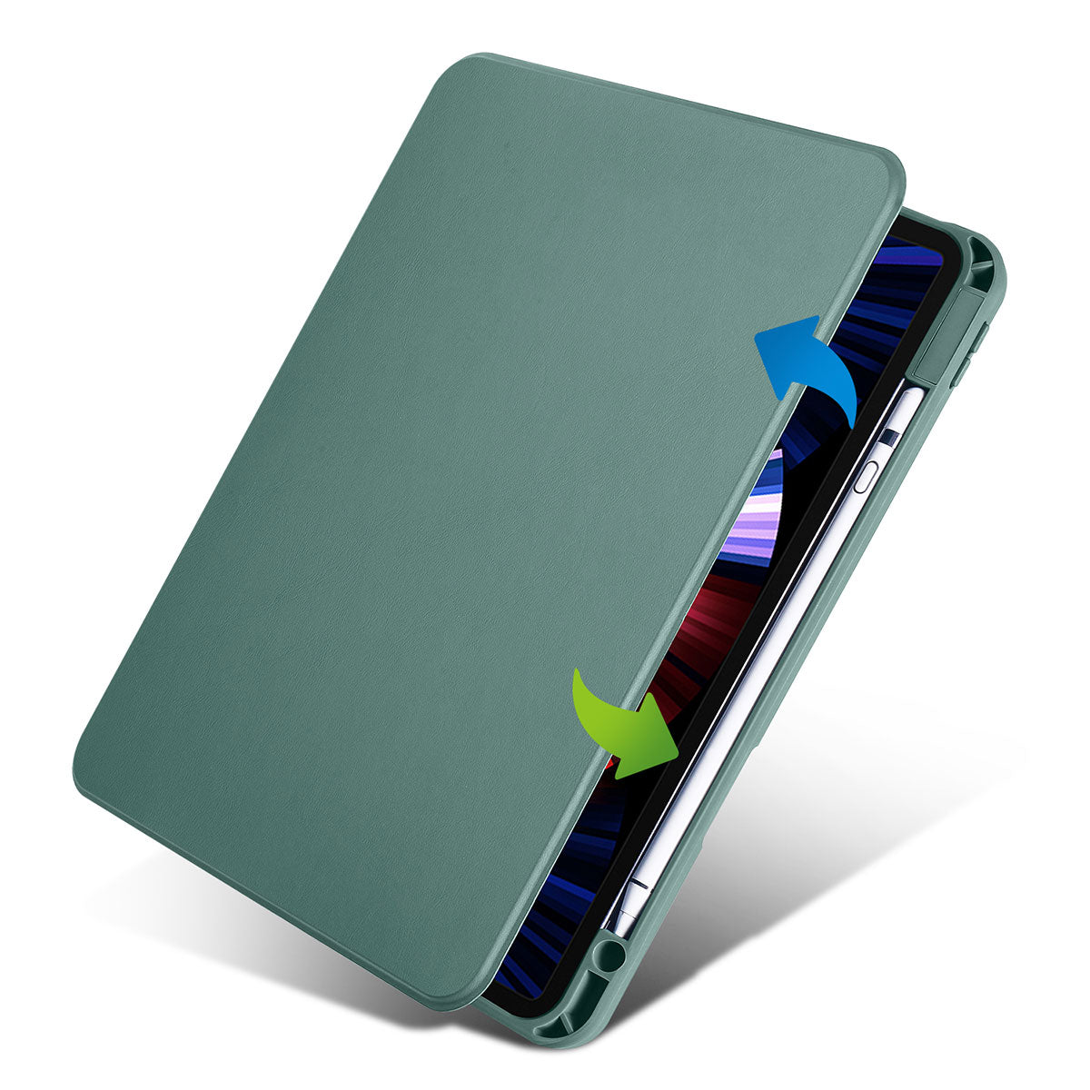 Apple iPad Air 11 2024 Uyumlu Kılıf Zore Termik Kalem Bölmeli Dönebilen Standlı Kılıf