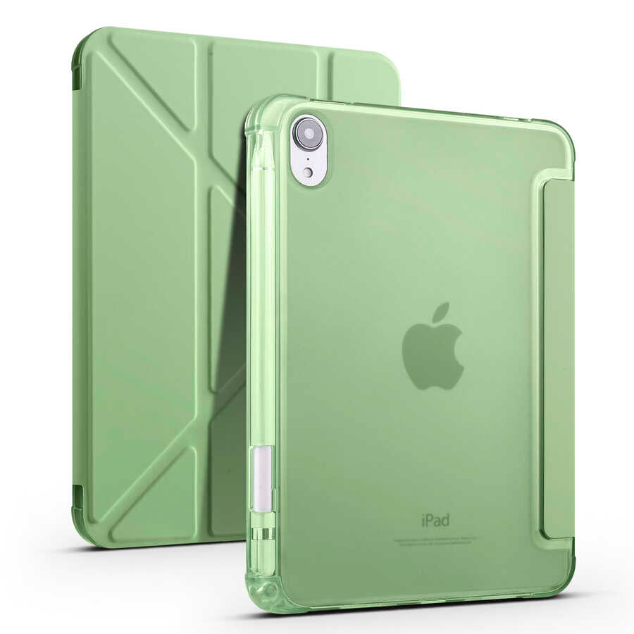 Apple iPad Mini 2021 (6.Nesil) Uyumlu Kılıf Zore Tri Folding Kalem Bölmeli Standlı Kılıf