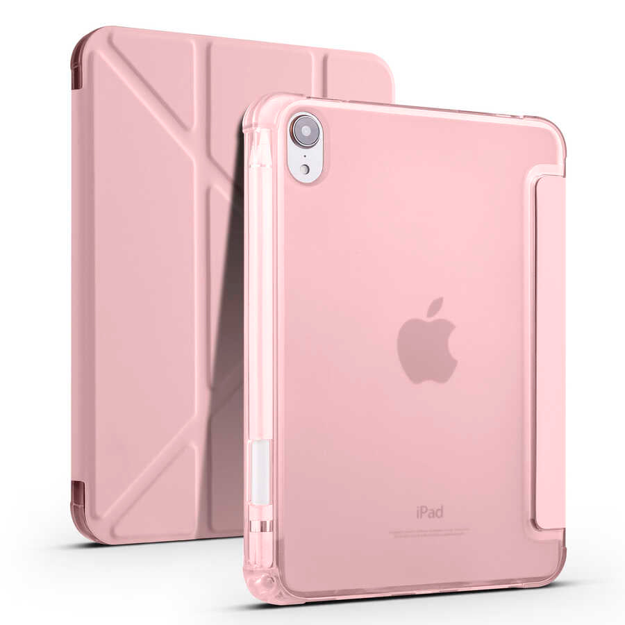 Apple iPad Mini 2021 (6.Nesil) Uyumlu Kılıf Zore Tri Folding Kalem Bölmeli Standlı Kılıf