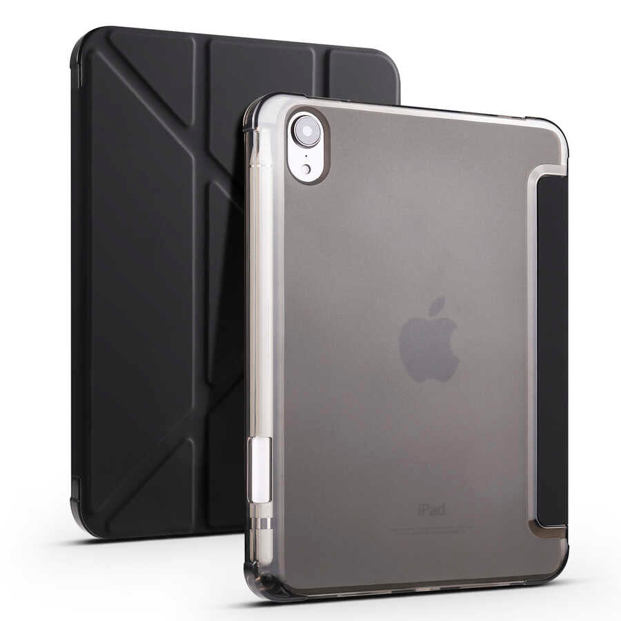 Apple iPad Mini 2021 (6.Nesil) Uyumlu Kılıf Zore Tri Folding Kalem Bölmeli Standlı Kılıf