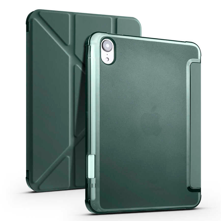 Apple iPad Mini 2021 (6.Nesil) Uyumlu Kılıf Zore Tri Folding Kalem Bölmeli Standlı Kılıf