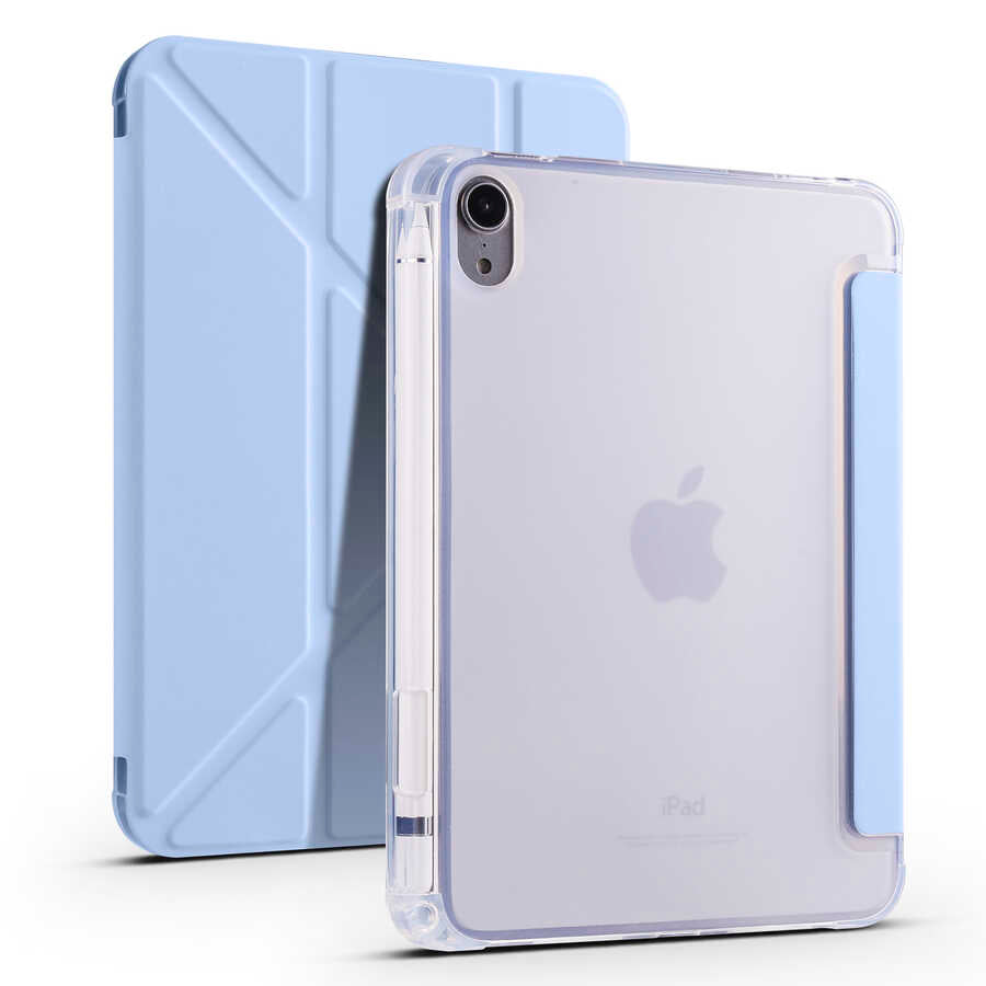 Apple iPad Mini 2021 (6.Nesil) Uyumlu Kılıf Zore Tri Folding Kalem Bölmeli Standlı Kılıf