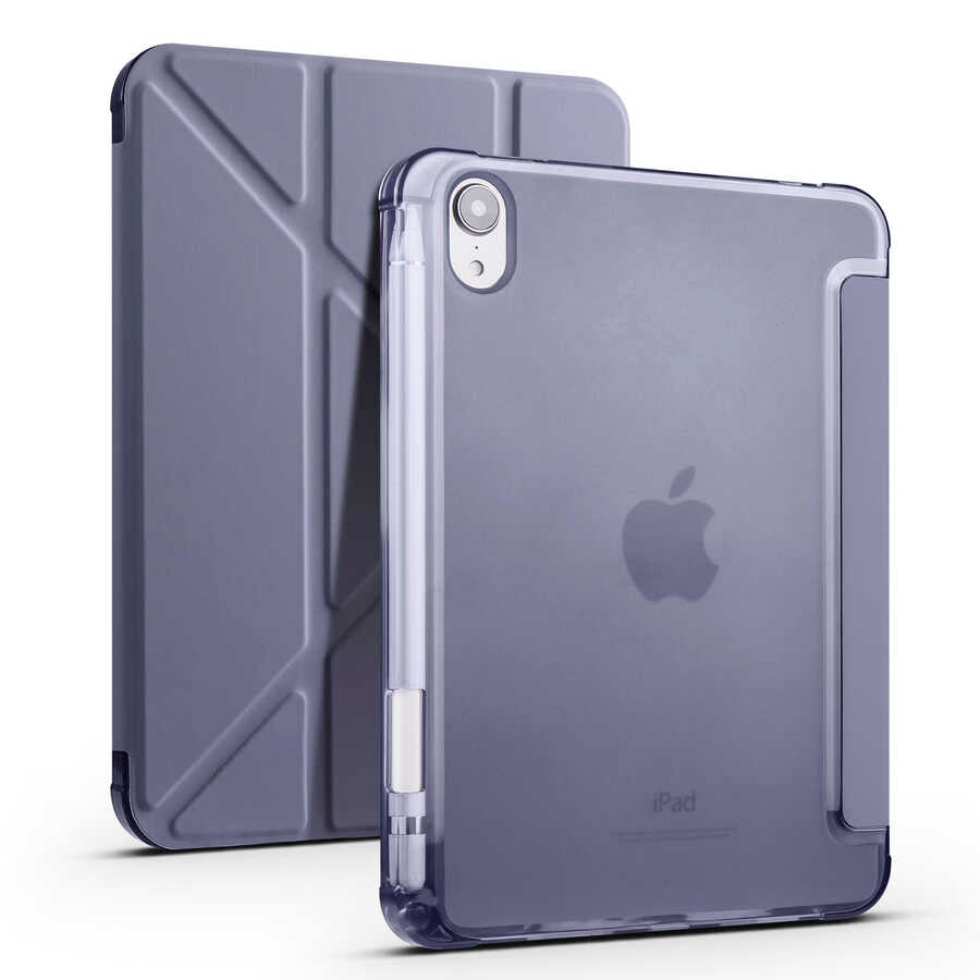 Apple iPad Mini 2021 (6.Nesil) Uyumlu Kılıf Zore Tri Folding Kalem Bölmeli Standlı Kılıf