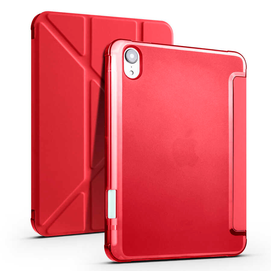Apple iPad Mini 2021 (6.Nesil) Uyumlu Kılıf Zore Tri Folding Kalem Bölmeli Standlı Kılıf
