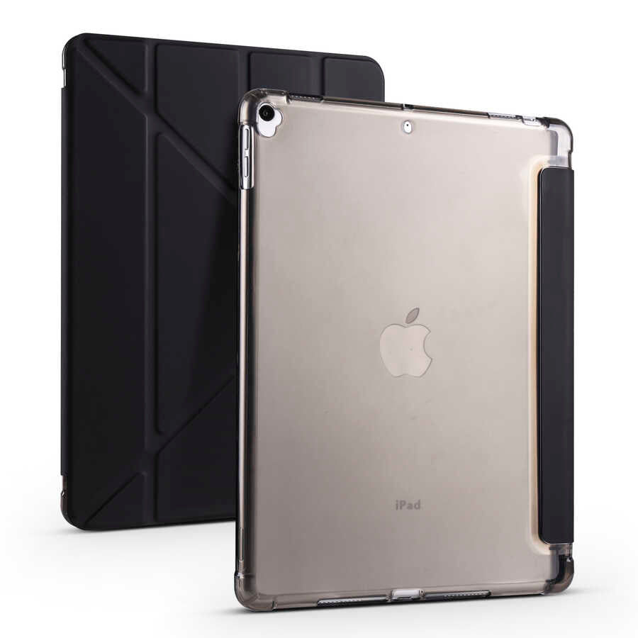 Apple iPad Pro 10.5 (7.Nesil) Uyumlu Kılıf Zore Tri Folding Kalem Bölmeli Standlı Kılıf