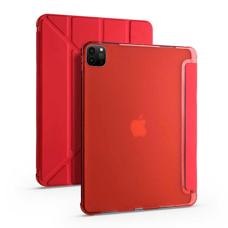 Apple iPad Pro 11 2020 (2.Nesil) Uyumlu Kılıf Zore Tri Folding Kalem Bölmeli Standlı Kılıf