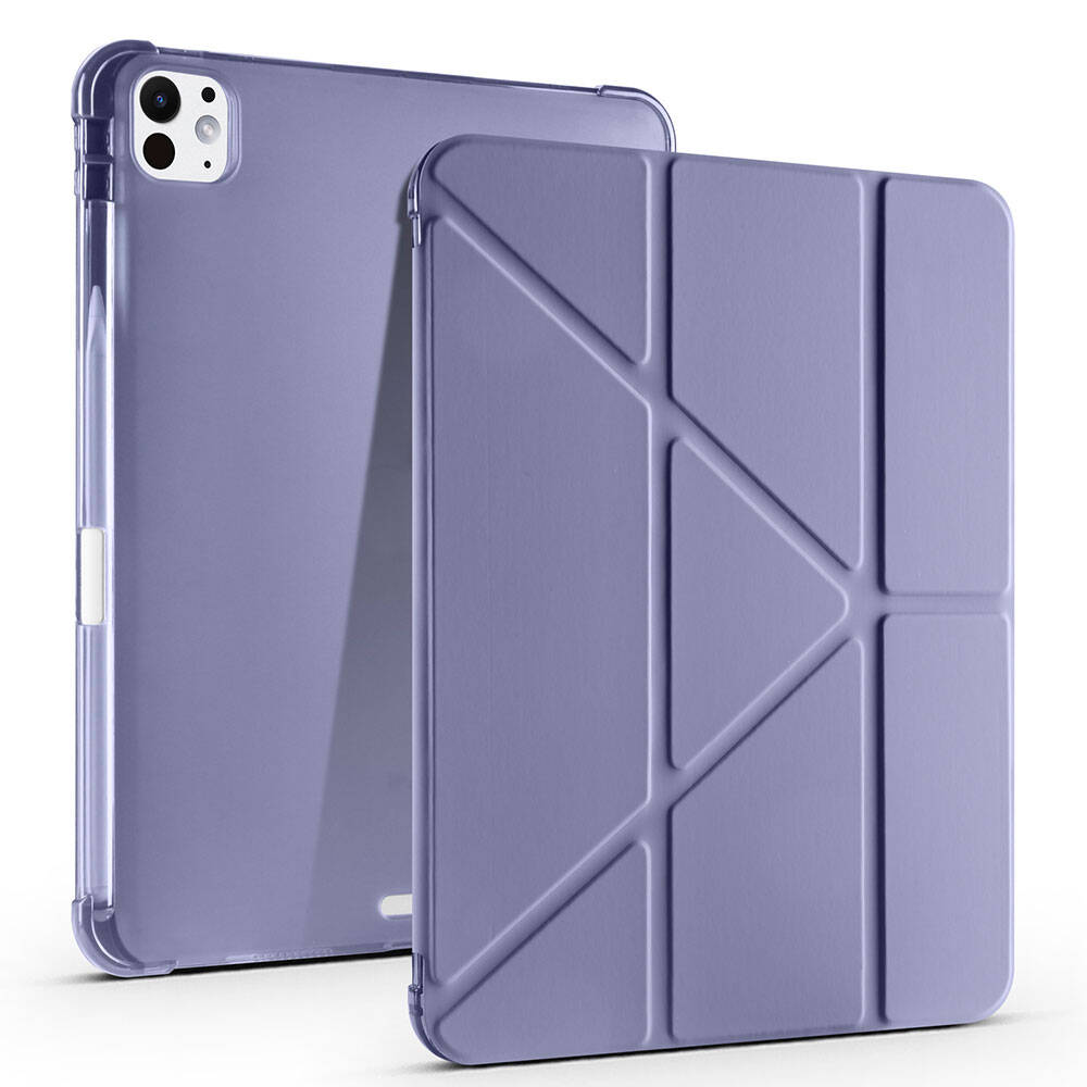 Apple iPad Pro 11 2024 Uyumlu Kılıf Zore Tri Folding Kalem Bölmeli Standlı Kılıf