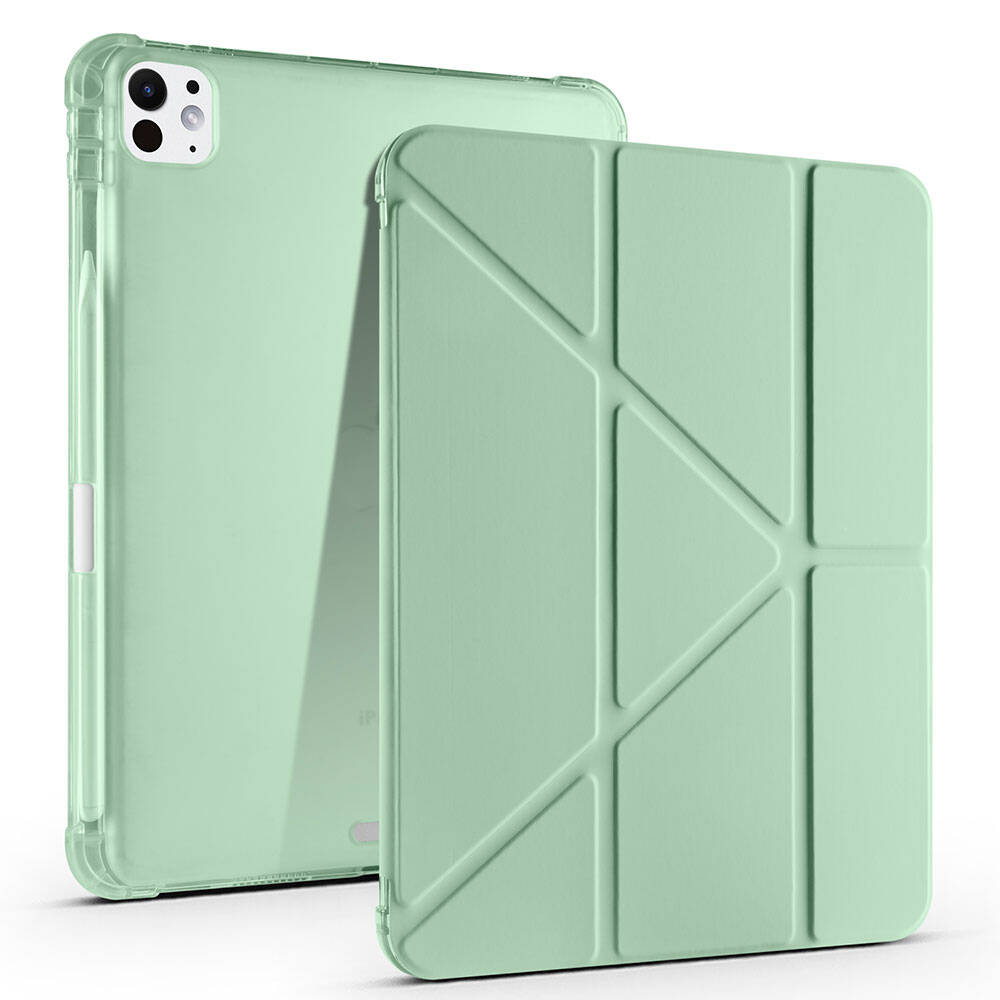 Apple iPad Pro 11 2024 Uyumlu Kılıf Zore Tri Folding Kalem Bölmeli Standlı Kılıf