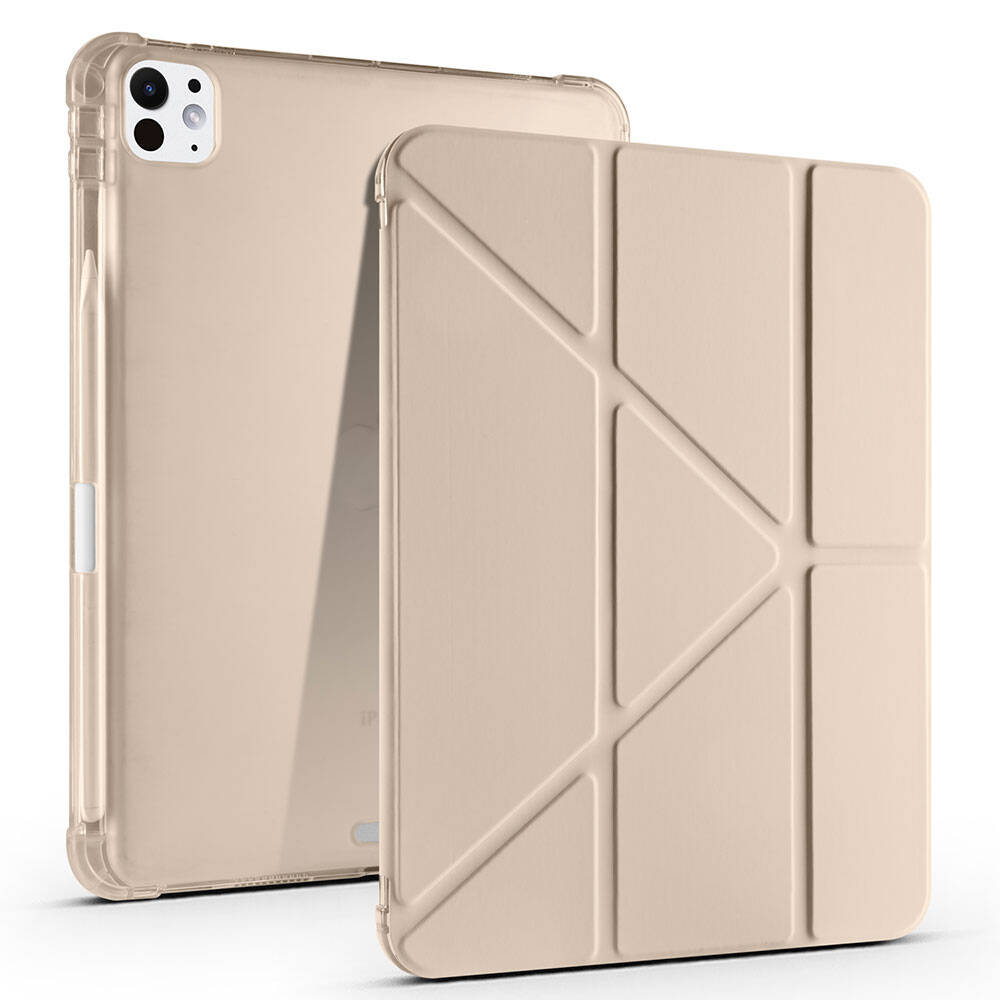 Apple iPad Pro 11 2024 Uyumlu Kılıf Zore Tri Folding Kalem Bölmeli Standlı Kılıf