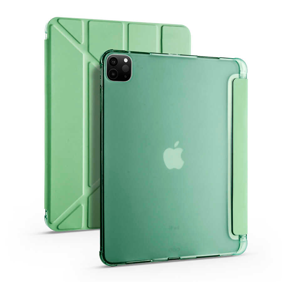 Apple iPad Pro 12.9 2020 (4.Nesil) Uyumlu Kılıf Zore Tri Folding Kalem Bölmeli Standlı Kılıf