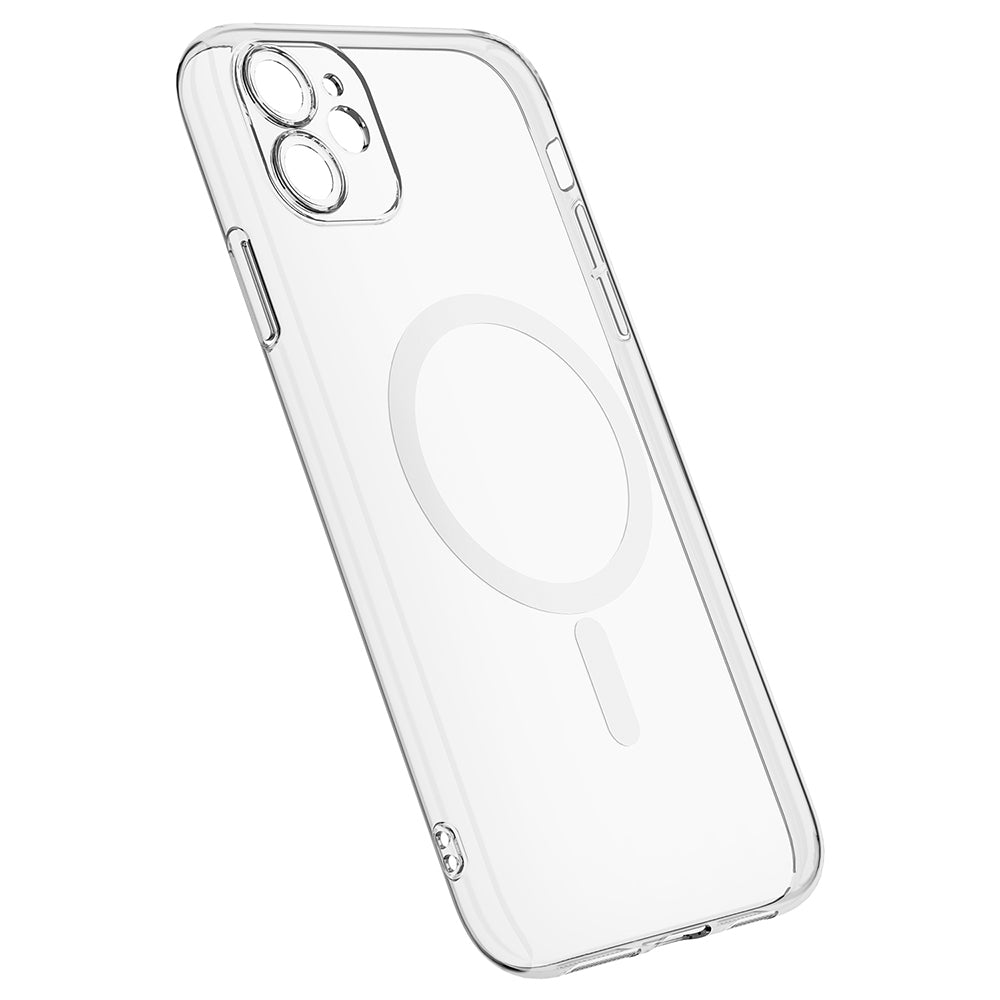Apple iPhone 11 Kamera Korumalı M-Safe Şarj Özellikli Şeffaf Zore London Sert PC Kapak