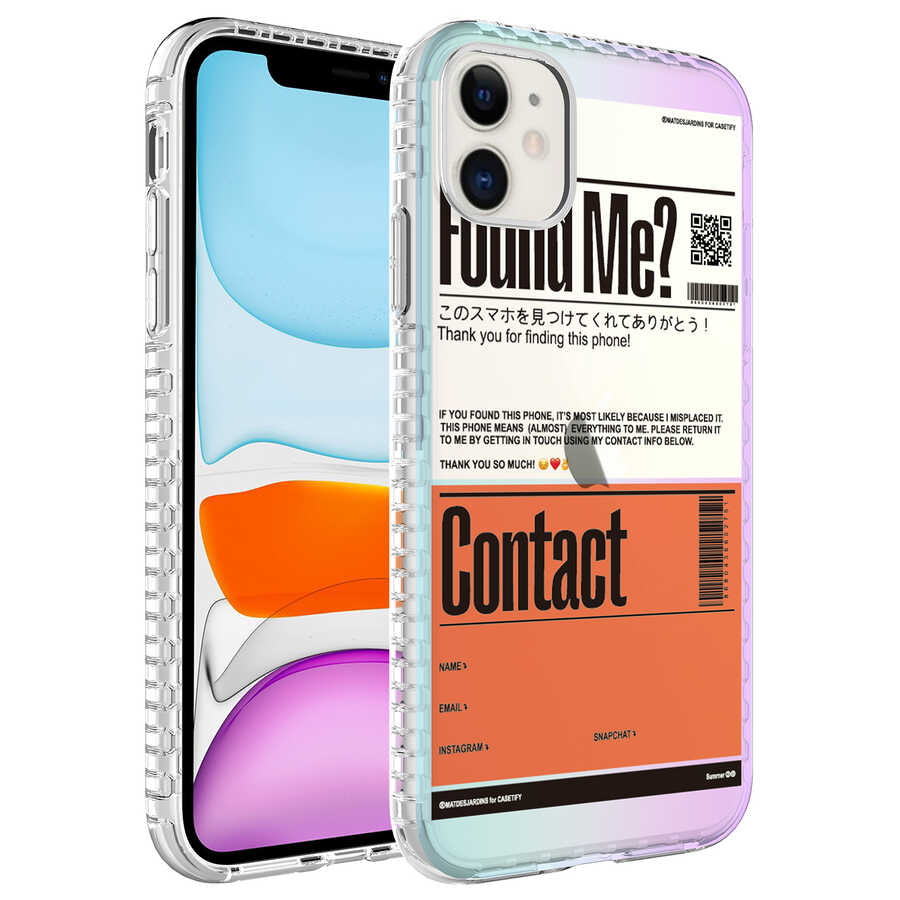 Apple iPhone 11 Uyumlu Kılıf Airbag Kenarlı Renkli Desenli Silikon Zore Elegans Kapak