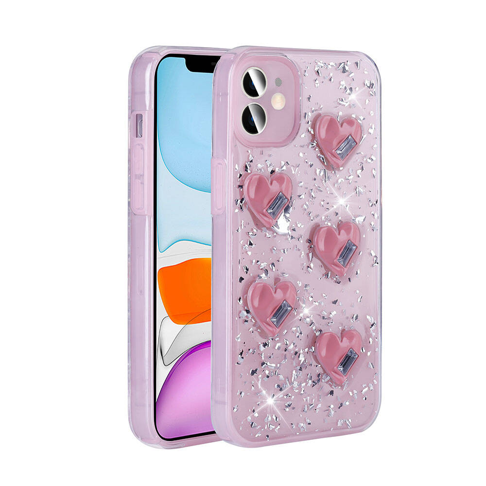 Apple iPhone 11 Uyumlu Kılıf Airbagli Simli Arka Yüzey Zore Işıltı Silikon Kapak