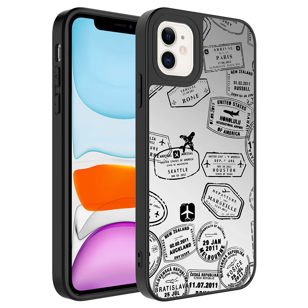 Apple iPhone 11 Uyumlu Kılıf Aynalı Desenli Kamera Korumalı Parlak Zore Mirror Kapak