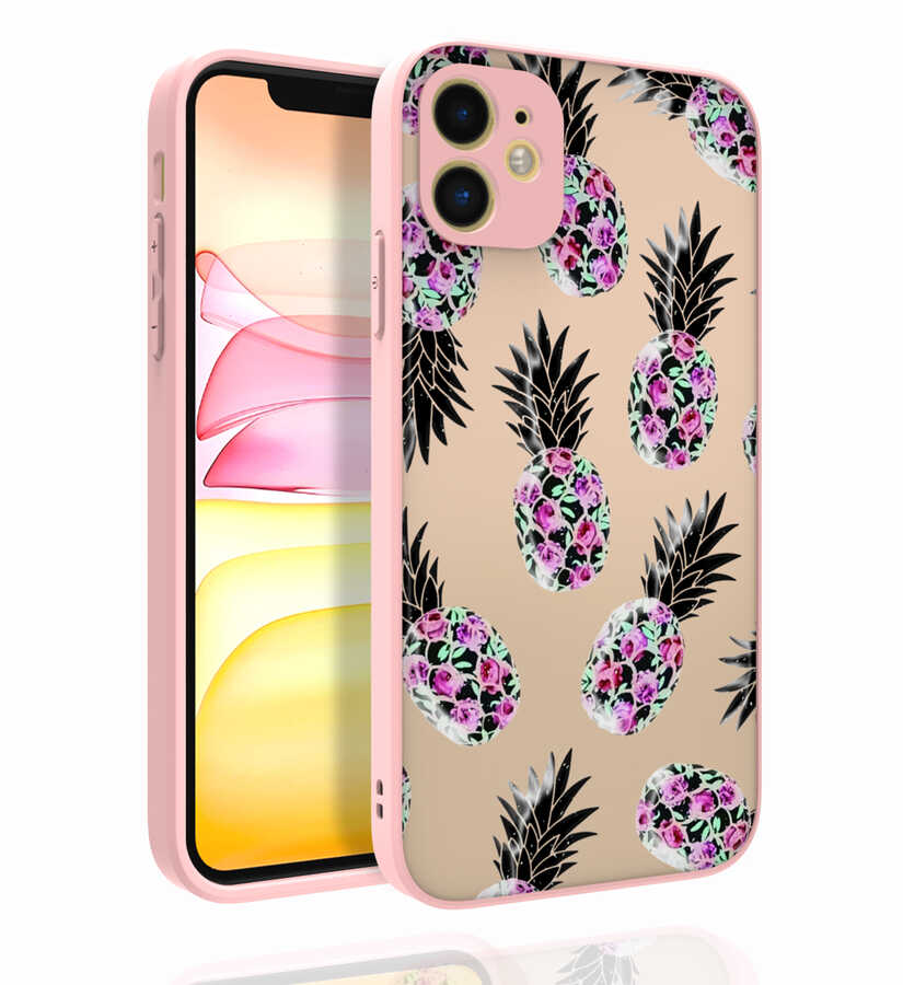 Apple iPhone 11 Uyumlu Kılıf Desenli Kamera Korumalı Parlak Zore Nora Kapak