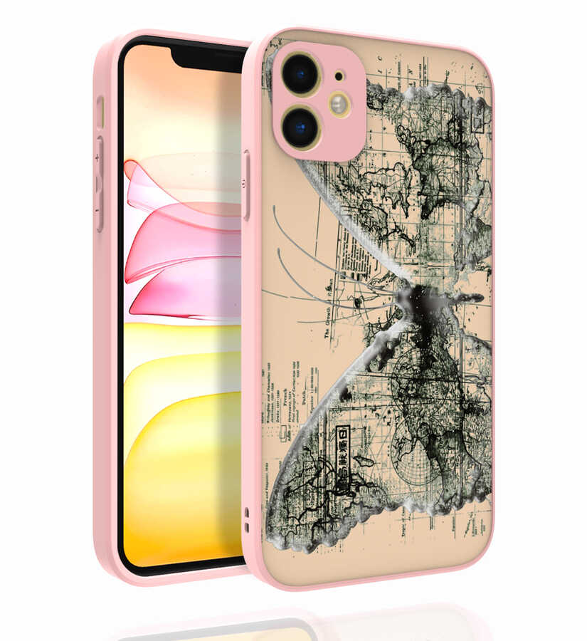 Apple iPhone 11 Uyumlu Kılıf Desenli Kamera Korumalı Parlak Zore Nora Kapak