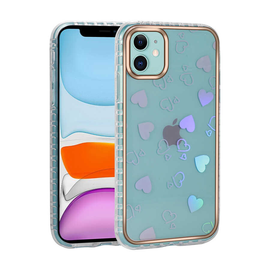 Apple iPhone 11 Uyumlu Kılıf Desenli Parlayan Transparan Zore Avva Kapak