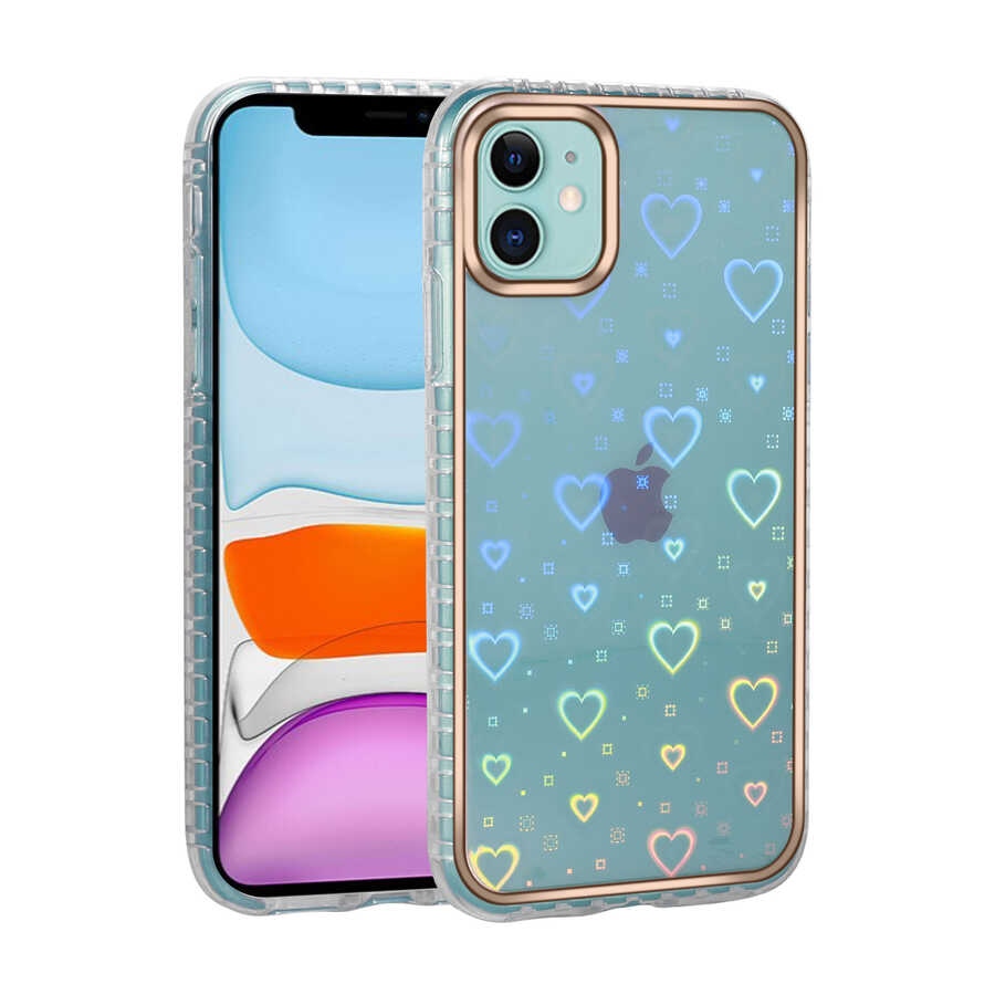Apple iPhone 11 Uyumlu Kılıf Desenli Parlayan Transparan Zore Avva Kapak