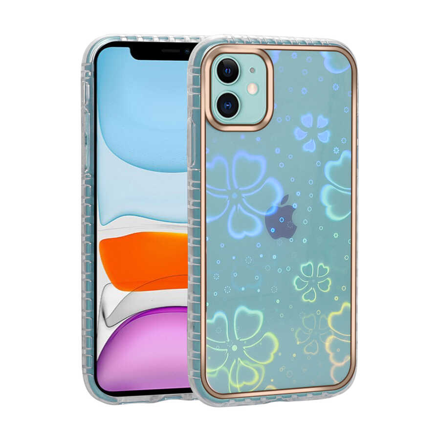 Apple iPhone 11 Uyumlu Kılıf Desenli Parlayan Transparan Zore Avva Kapak