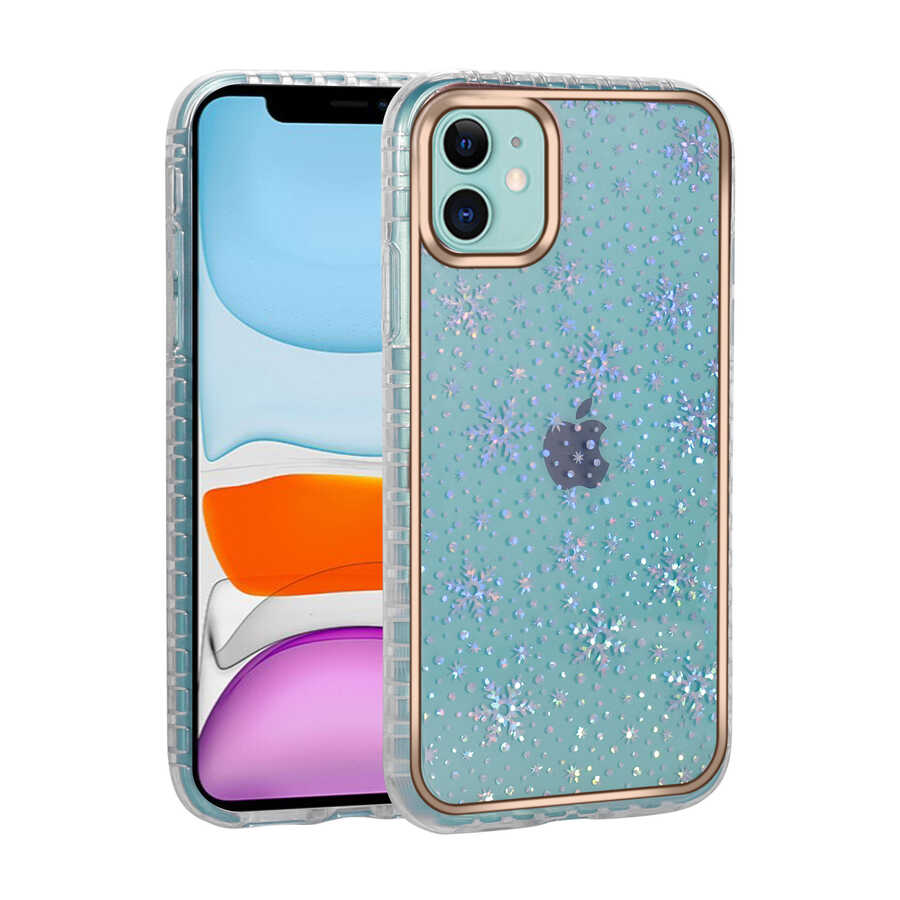 Apple iPhone 11 Uyumlu Kılıf Desenli Parlayan Transparan Zore Avva Kapak