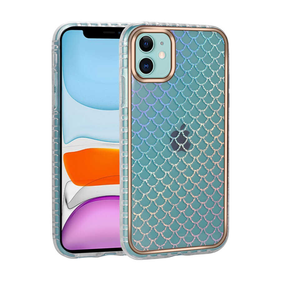 Apple iPhone 11 Uyumlu Kılıf Desenli Parlayan Transparan Zore Avva Kapak