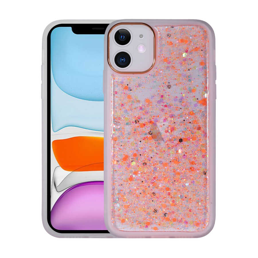 Apple iPhone 11 Uyumlu Kılıf Figürlü Desenli Işıltılı Sert Zore Sos Kapak