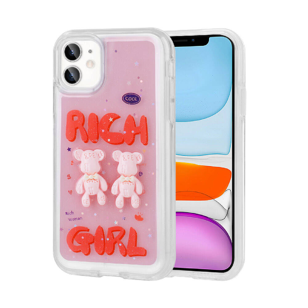 Apple iPhone 11 Uyumlu Kılıf Kabartma Figürlü Parlak Zore Minimini Silikon Kapak