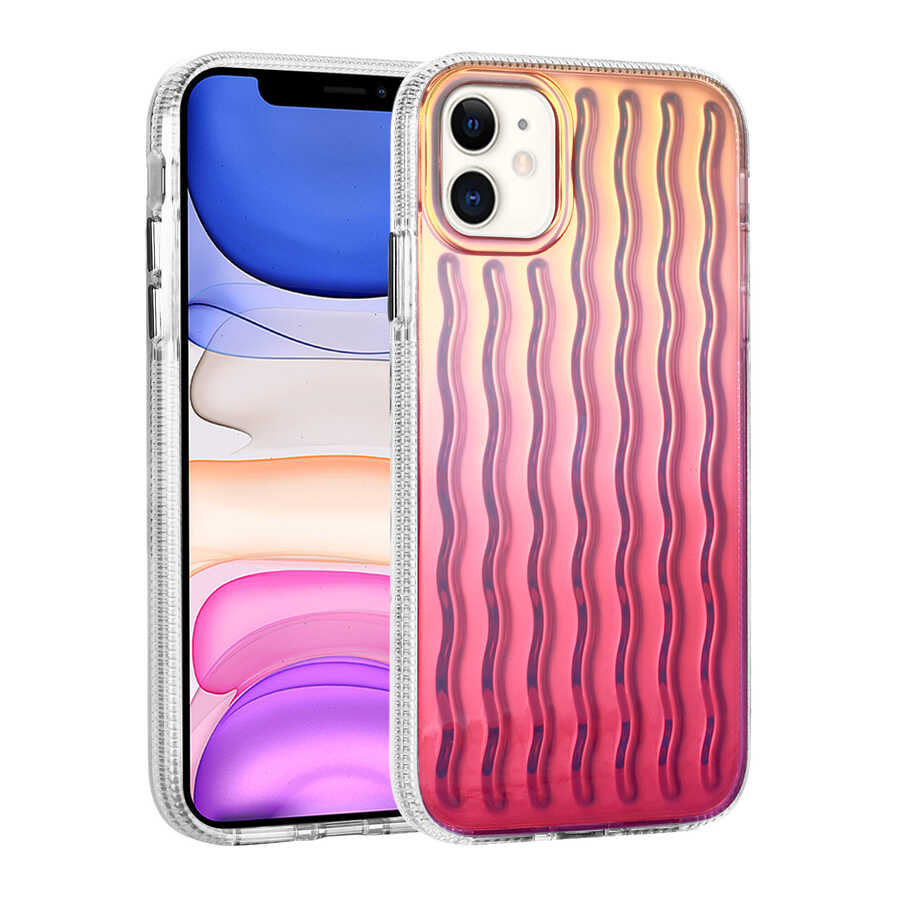 Apple iPhone 11 Uyumlu Kılıf Kabartmalı Dalga Tasarımlı Silikon Zore İsmira Kapak
