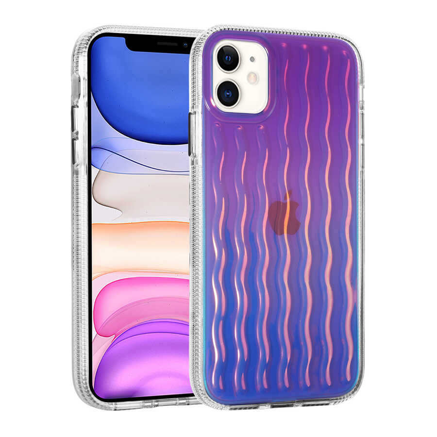 Apple iPhone 11 Uyumlu Kılıf Kabartmalı Dalga Tasarımlı Silikon Zore İsmira Kapak