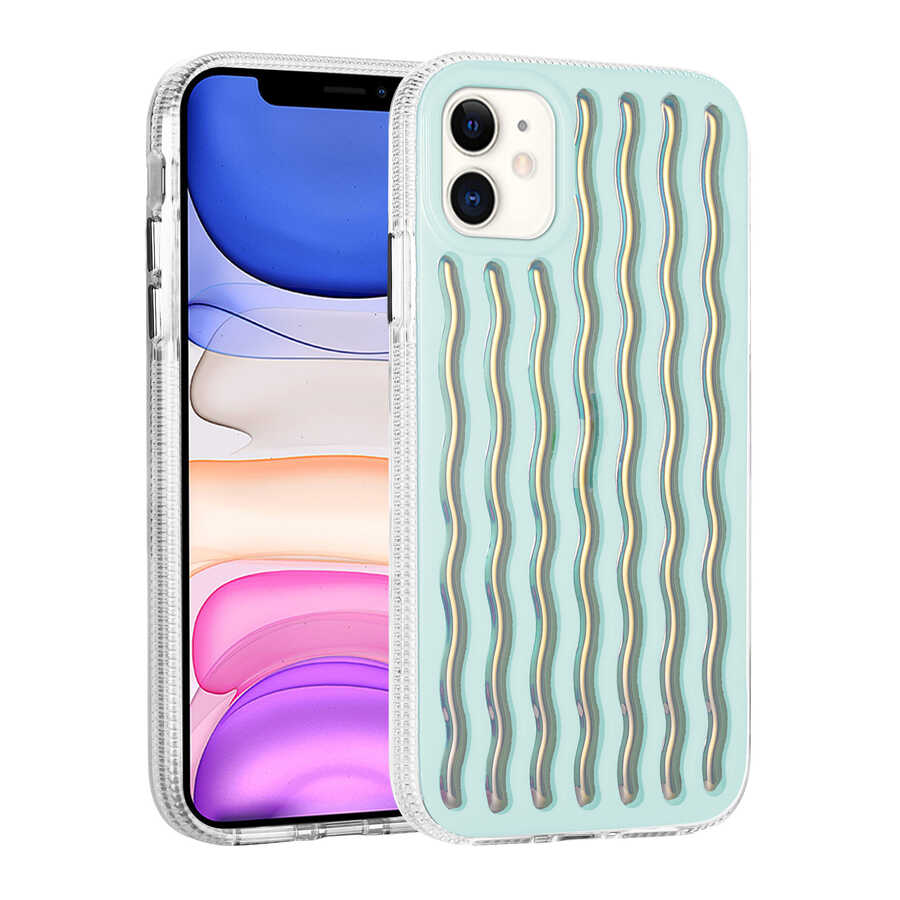 Apple iPhone 11 Uyumlu Kılıf Kabartmalı Dalga Tasarımlı Silikon Zore İsmira Kapak