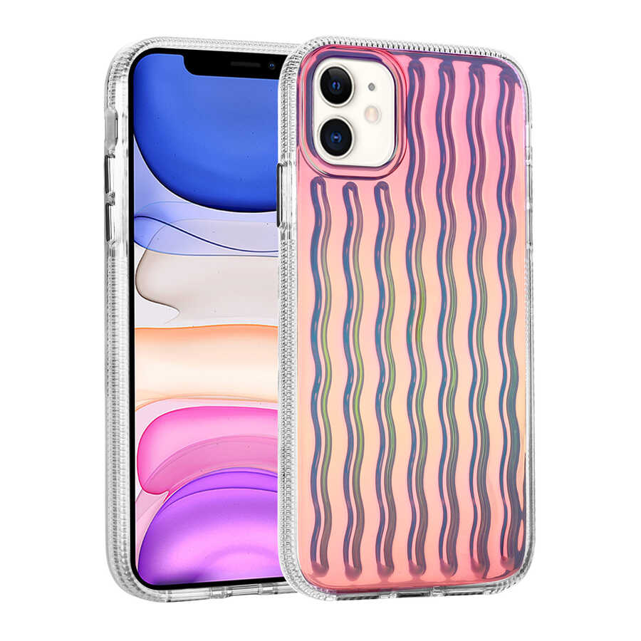 Apple iPhone 11 Uyumlu Kılıf Kabartmalı Dalga Tasarımlı Silikon Zore İsmira Kapak