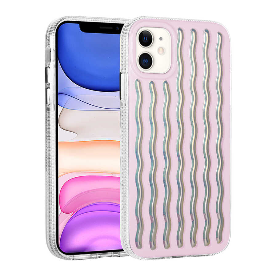 Apple iPhone 11 Uyumlu Kılıf Kabartmalı Dalga Tasarımlı Silikon Zore İsmira Kapak