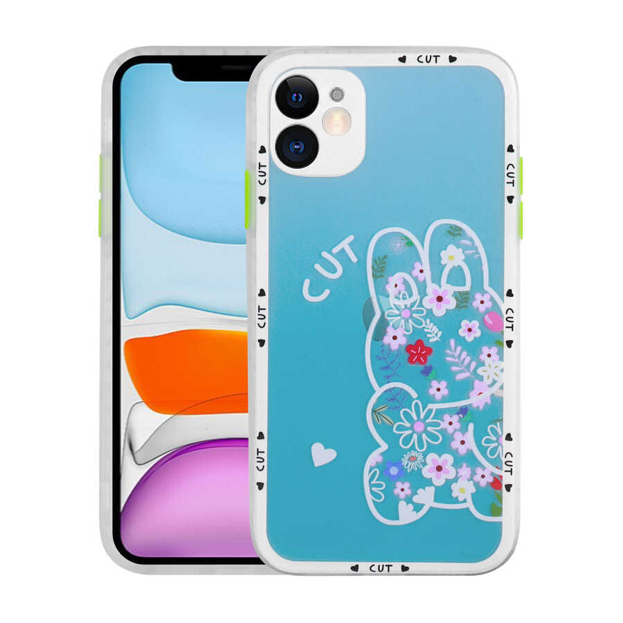 Apple iPhone 11 Uyumlu Kılıf Kamera Korumalı Desenli Sert Zore Hess Kapak