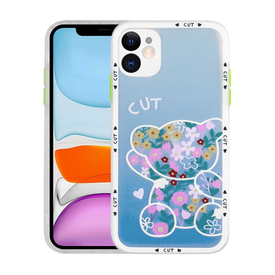 Apple iPhone 11 Uyumlu Kılıf Kamera Korumalı Desenli Sert Zore Hess Kapak
